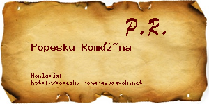 Popesku Romána névjegykártya